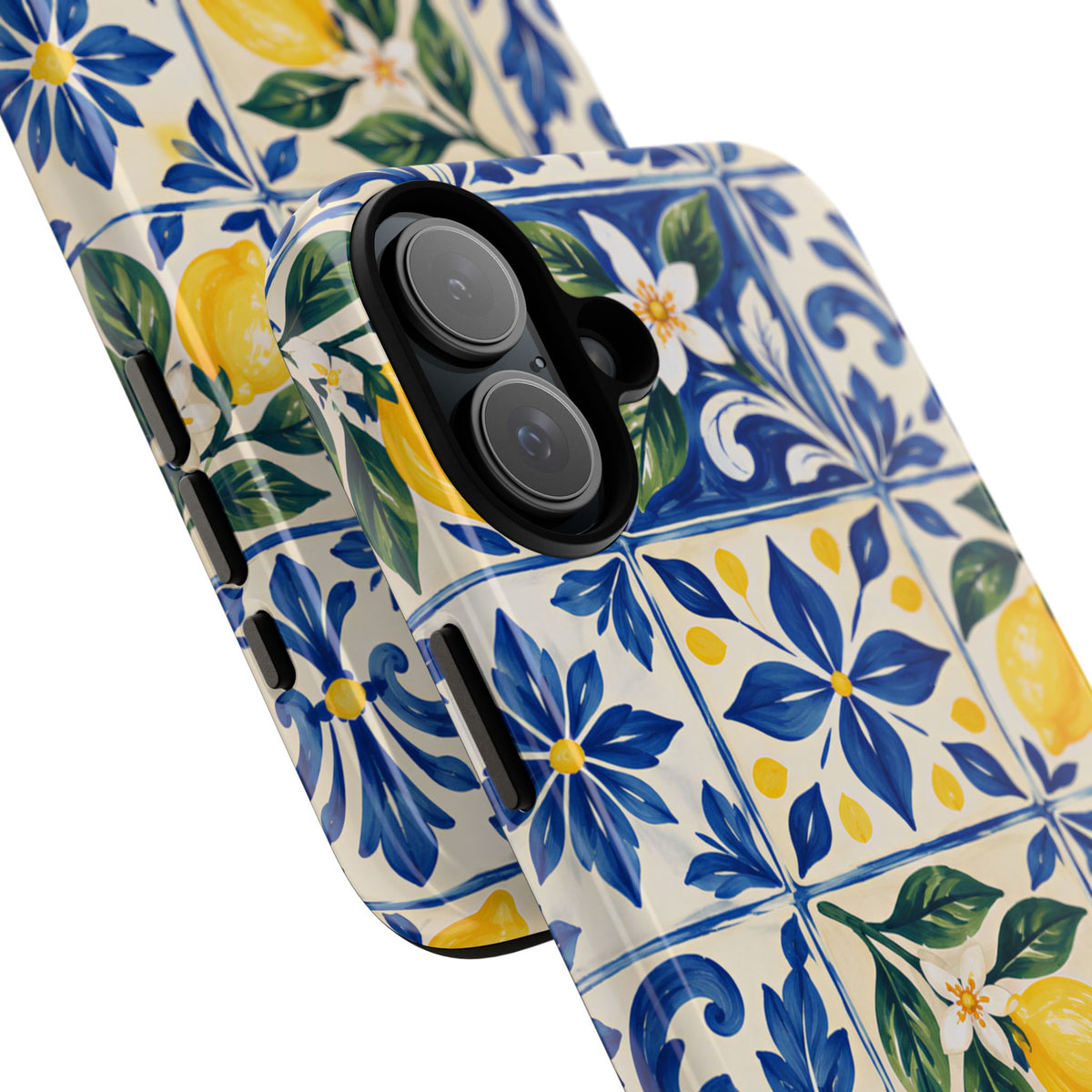 Blue Lemon Tile iPhone Tough Case | Azulejo Orchard
