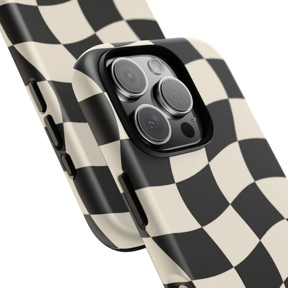 Liquid Check iPhone Tough Case | Wavy Checkerboard