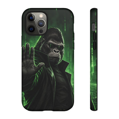 Cyberpunk Gorilla iPhone Tough Case | Neon Code Silverback
