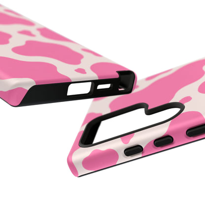 Strawberry Milk Samsung Galaxy Tough Case | Pink Cow Print