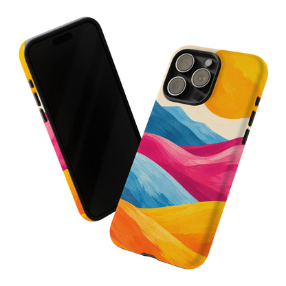 Golden Drift iPhone Tough Case | colorful hills