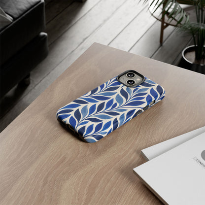 Cobalt Current iPhone Tough Case | Cobalt Blue Leaf Pattern