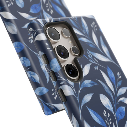 Blue Hour Botanical Samsung Galaxy Tough Case | Blue Botanical Leaf Pattern