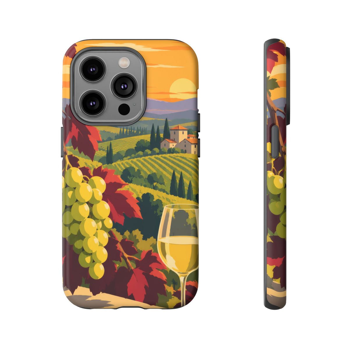 Wine & Grapes — Golden Vintage iPhone Tough Case | wine grapes