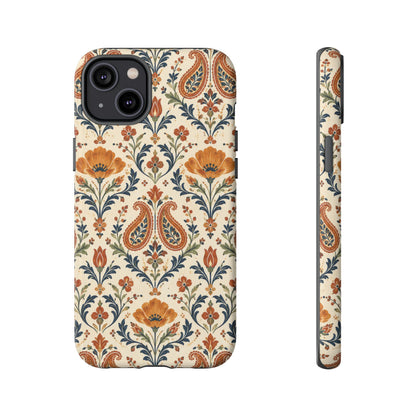 Terracotta Arabesque iPhone Tough Case | Terracotta Floral Paisley