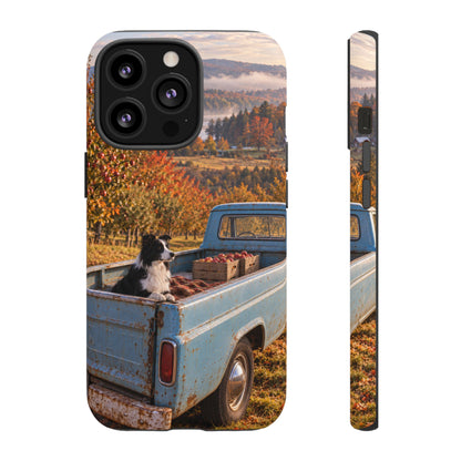 Blue Truck October iPhone Tough Case | border collie