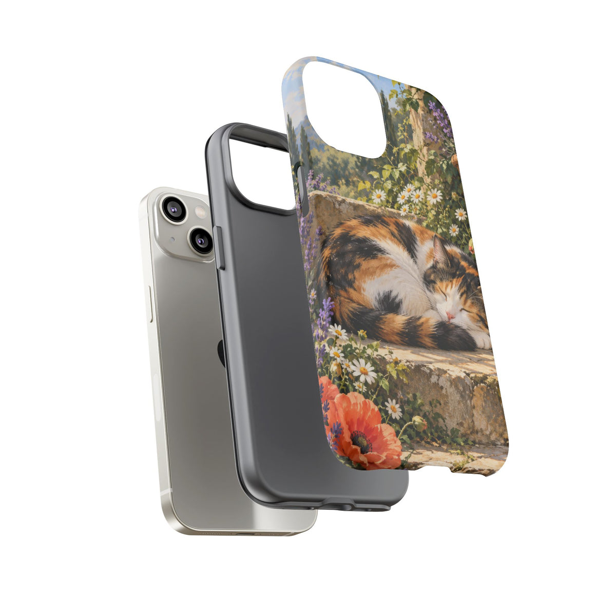 Garden Nap iPhone Tough Case | calico cat