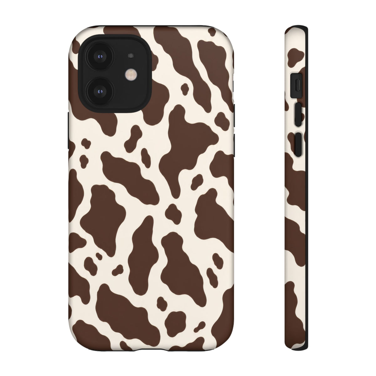 Cocoa Ranch iPhone Tough Case | Brown Cow Print