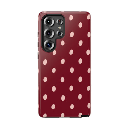 Burgundy Polka Dot Samsung Galaxy Tough Case | Mulberry Confetti