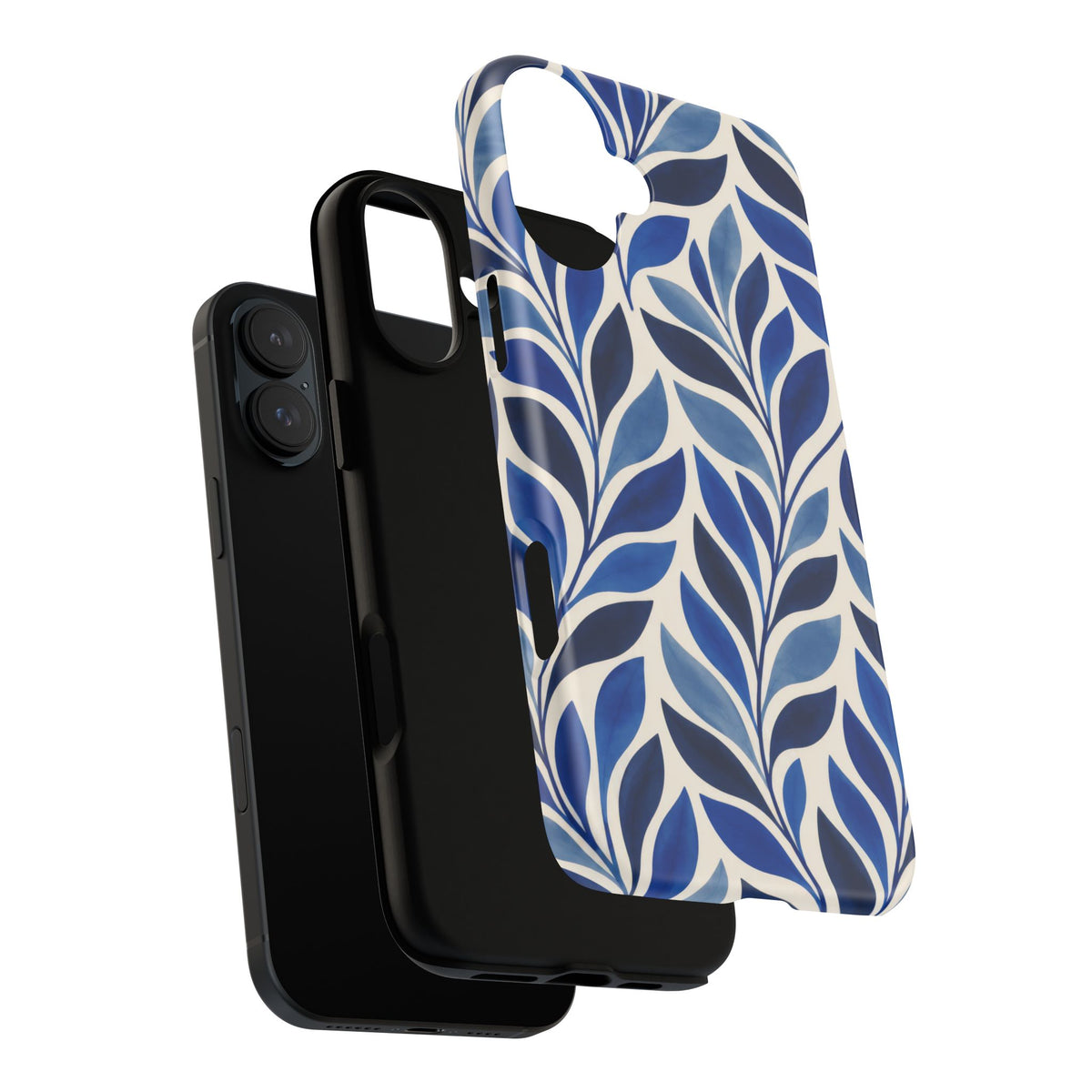 Cobalt Current iPhone Tough Case | Cobalt Blue Leaf Pattern