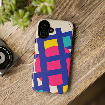 Chromatic Mischief iPhone Tough Case | Geometric Color Block Art