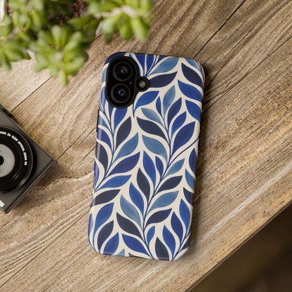 Cobalt Current iPhone Tough Case | Cobalt Blue Leaf Pattern