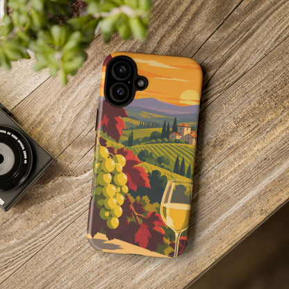 Wine & Grapes — Golden Vintage iPhone Tough Case | wine grapes
