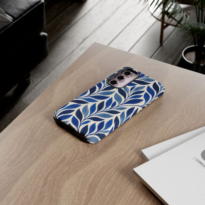 Cobalt Current Samsung Galaxy Tough Case | Cobalt Blue Leaf Pattern