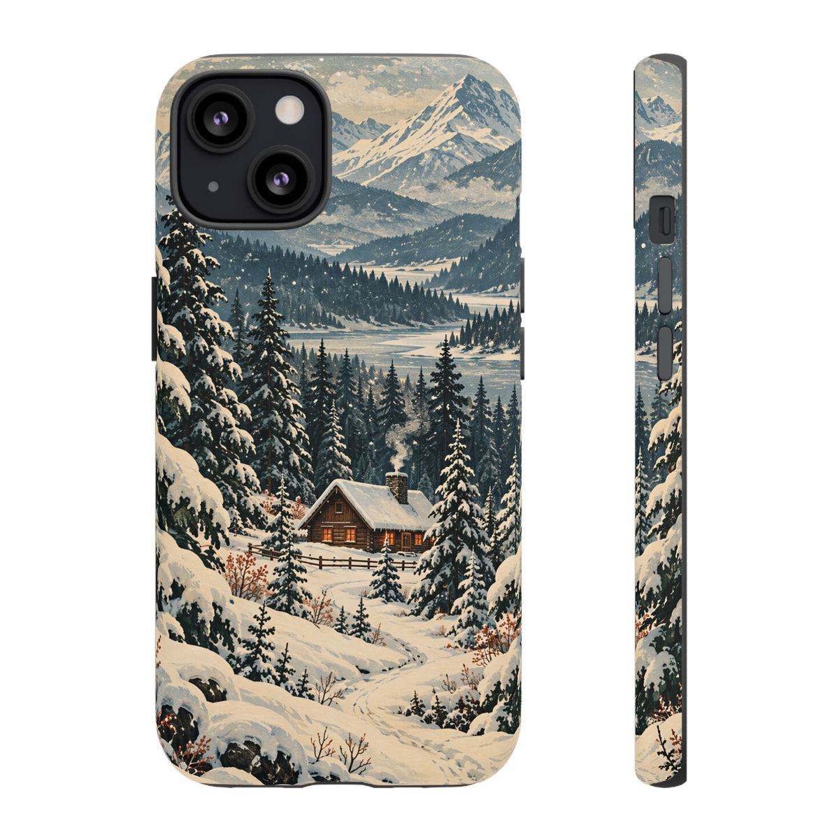 Vintage Winter Cabin Tough Phone Case