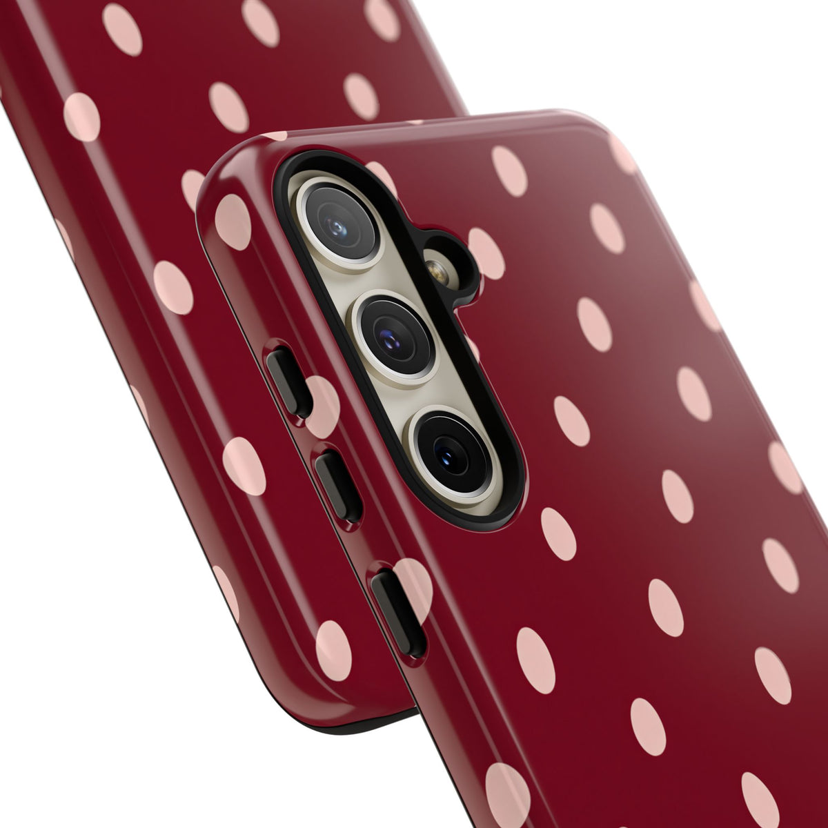Burgundy Polka Dot Samsung Galaxy Tough Case | Mulberry Confetti