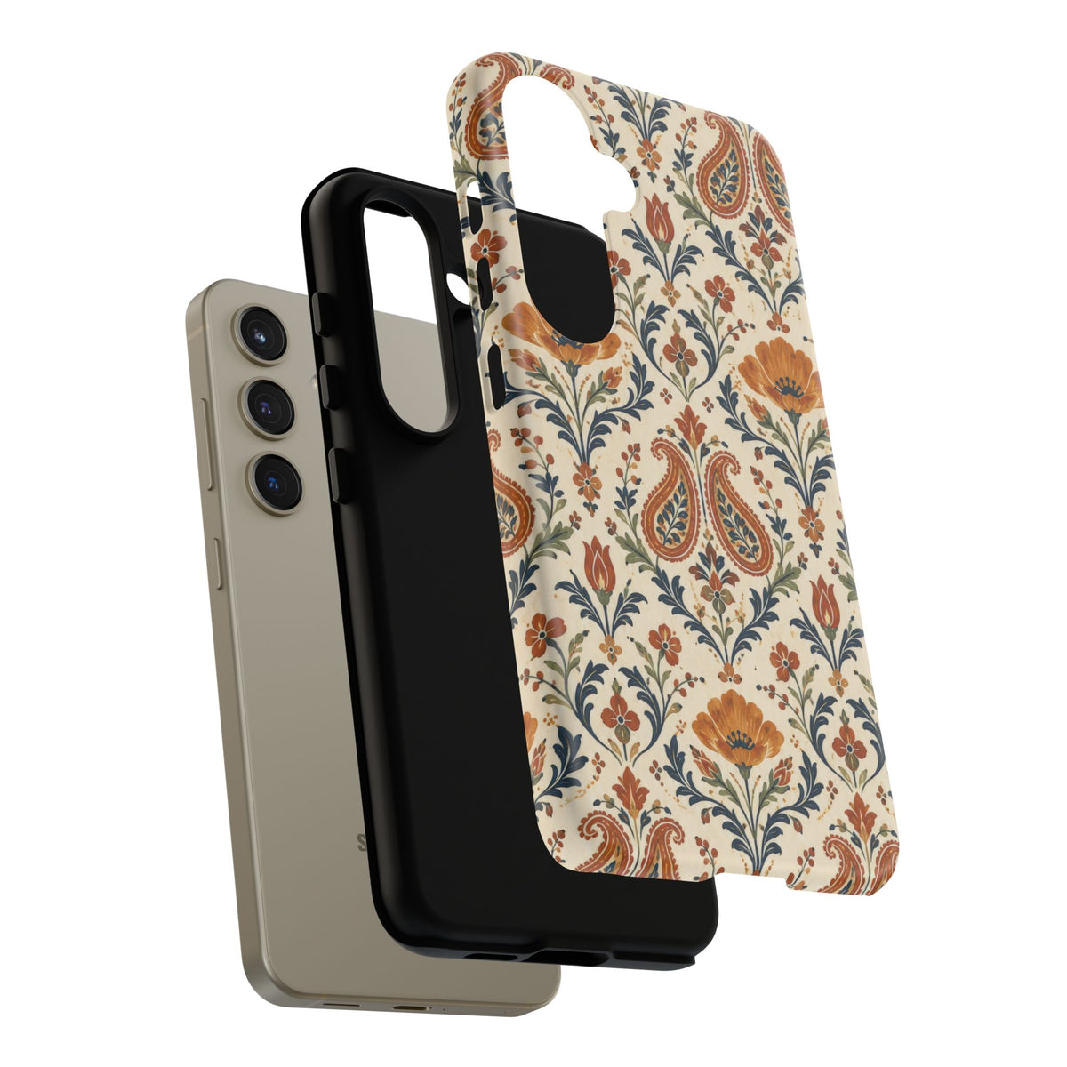 Terracotta Arabesque Samsung Galaxy Tough Case | Terracotta Floral Paisley