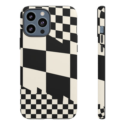 Check Shift iPhone Tough Case | Black & White Checkerboard