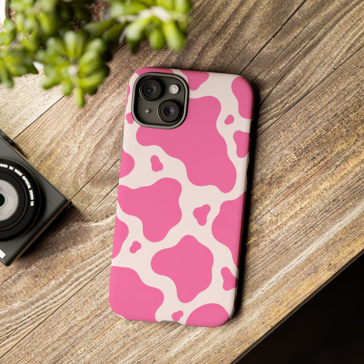 Strawberry Milk iPhone Tough Case | Pink Cow Print
