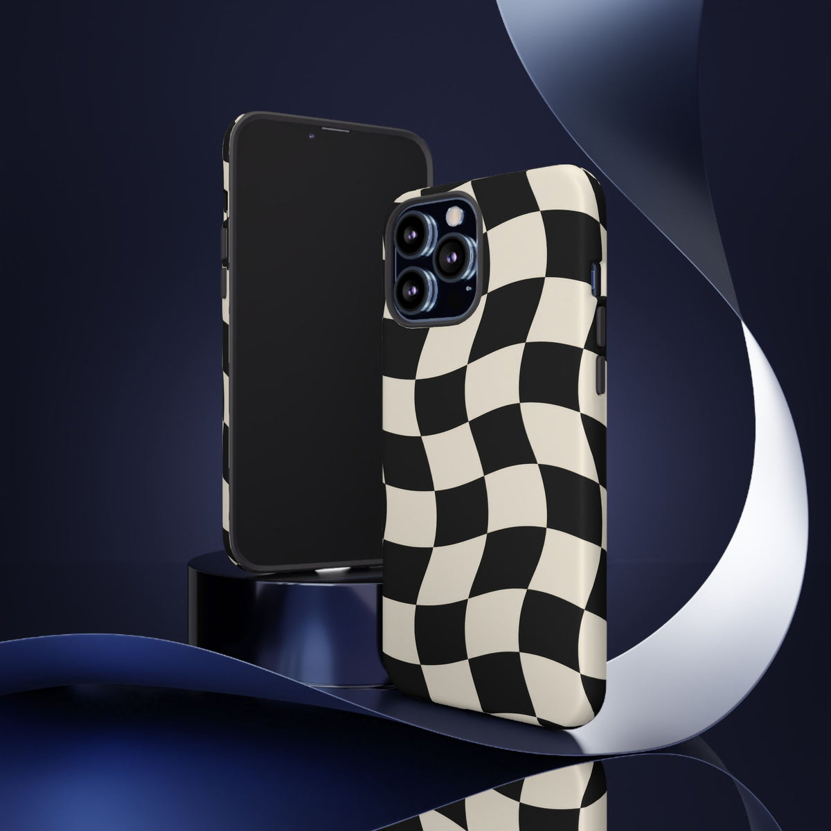 Liquid Check iPhone Tough Case | Wavy Checkerboard