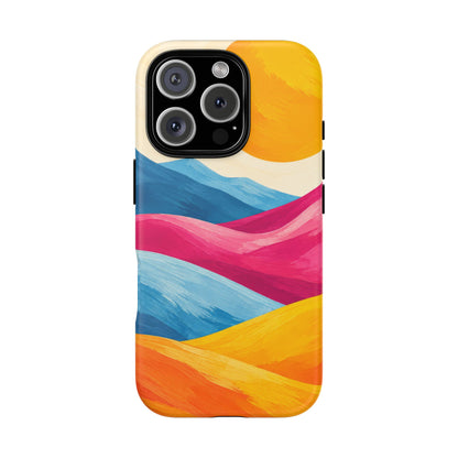 Golden Drift iPhone Tough Case | colorful hills
