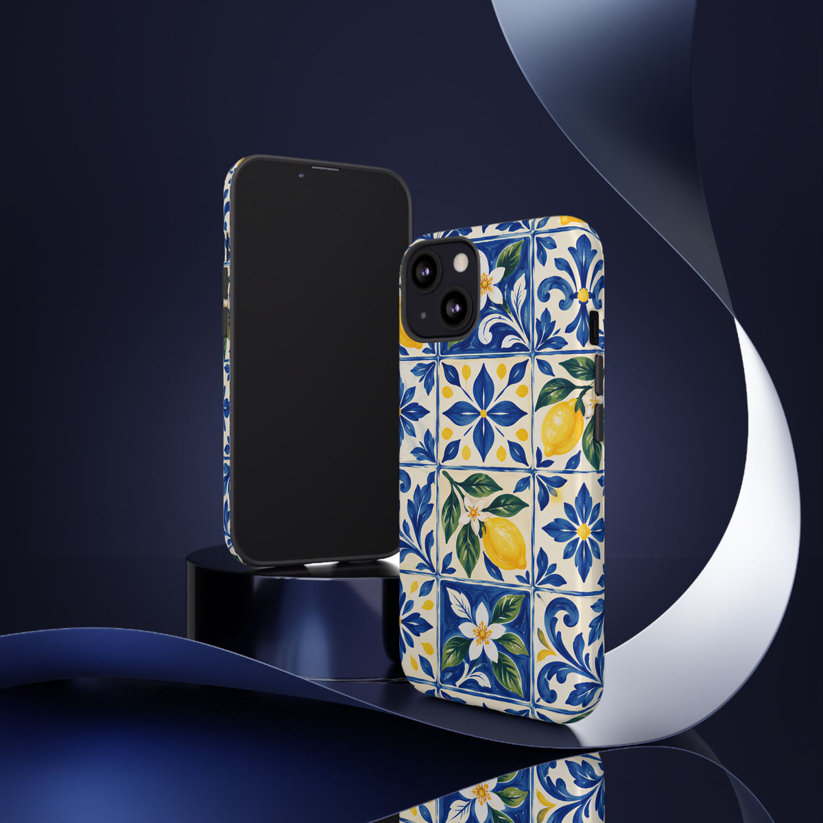 Blue Lemon Tile iPhone Tough Case | Azulejo Orchard