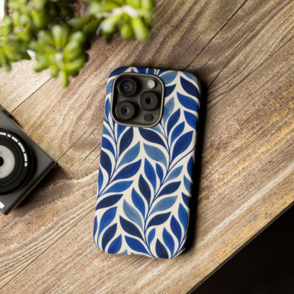 Cobalt Current iPhone Tough Case | Cobalt Blue Leaf Pattern