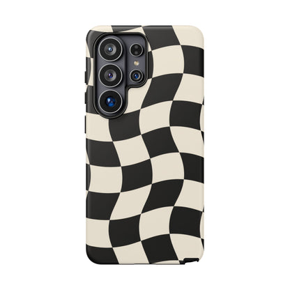 Liquid Check Samsung Galaxy Tough Case | Wavy Checkerboard