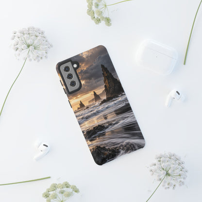 Black Sand and Silver Samsung Galaxy Tough Case | black sand beach