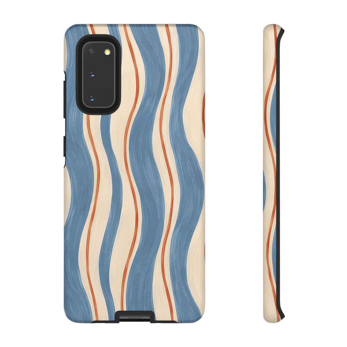 Blue Wavy Stripe Samsung Galaxy Tough Case | Riviera Ribbons