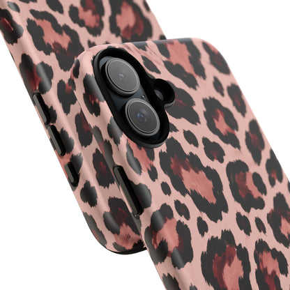Wild Burgundy iPhone Tough Case | leopard print