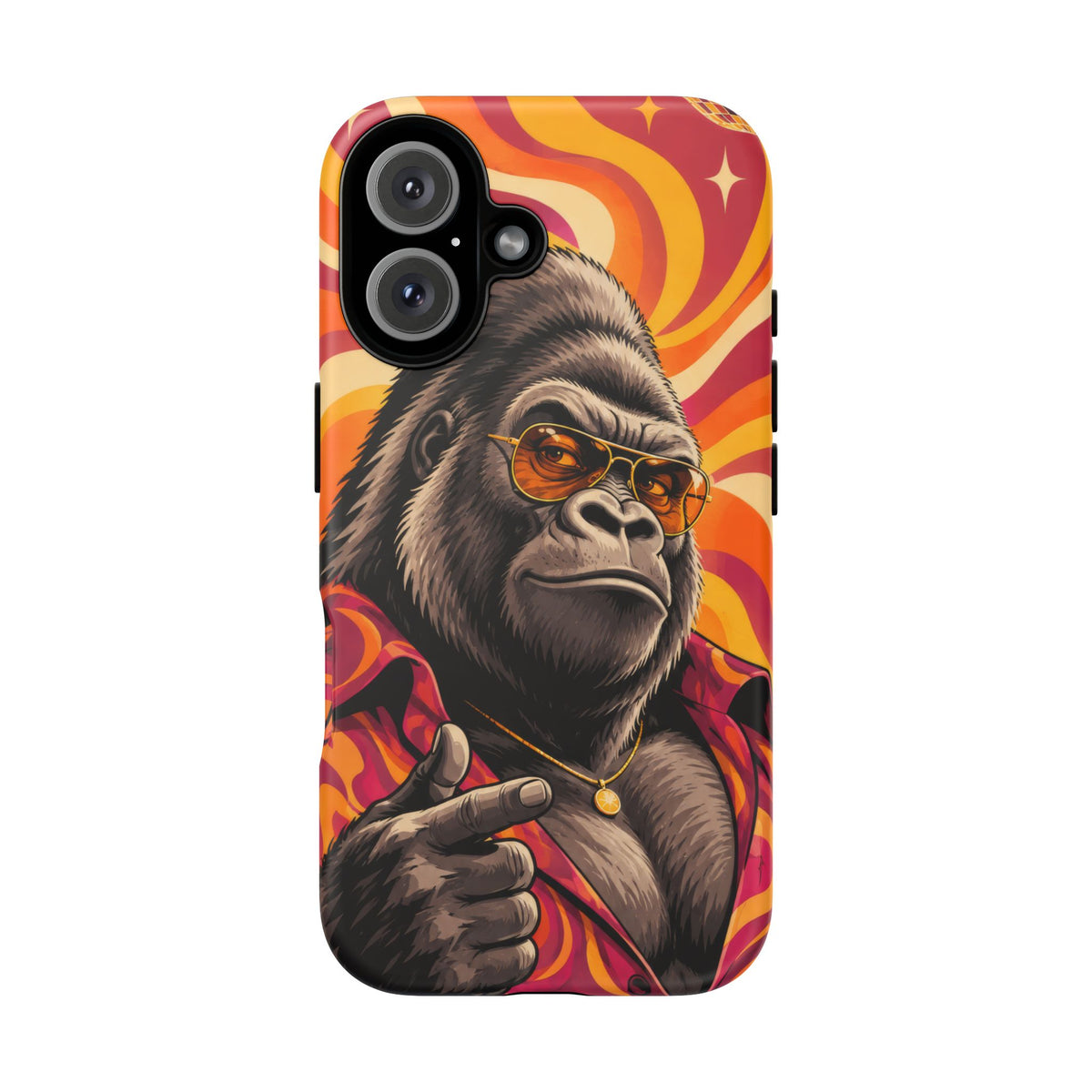 Velvet Groove iPhone Tough Case | Retro Disco Gorilla Art