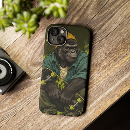 Concrete Jungle iPhone Tough Case | Skater Gorilla Illustration