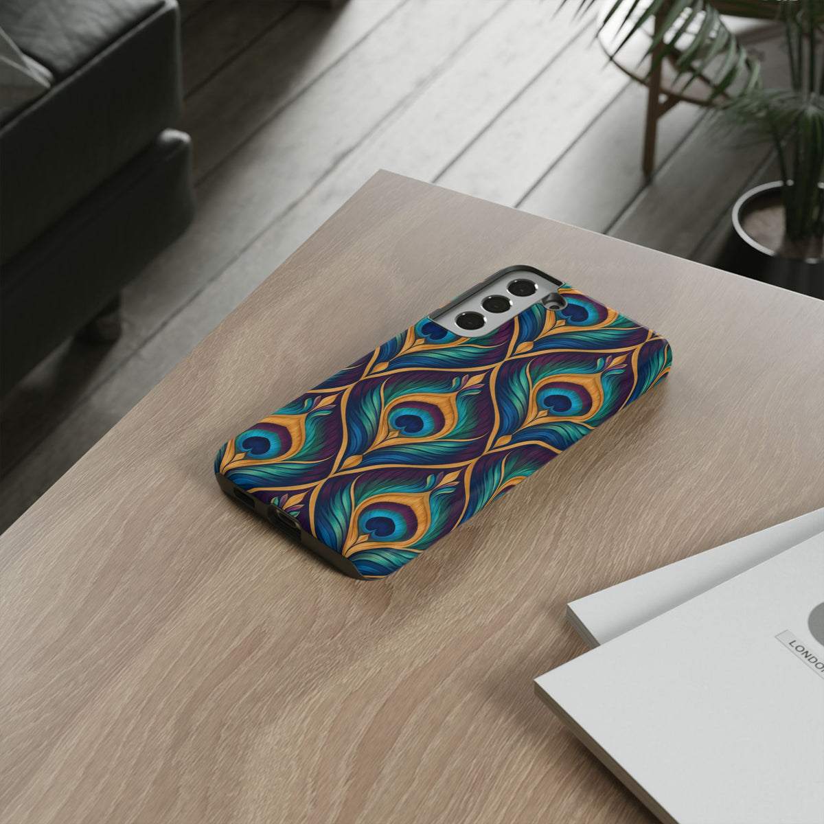 Peacock Nocturne Samsung Galaxy Tough Case | art deco