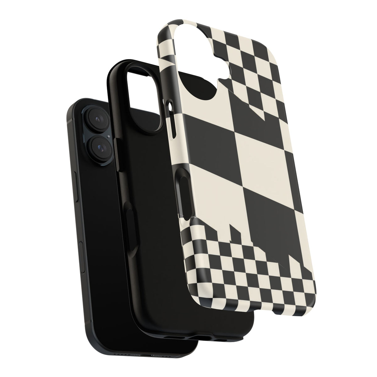 Check Shift iPhone Tough Case | Black & White Checkerboard