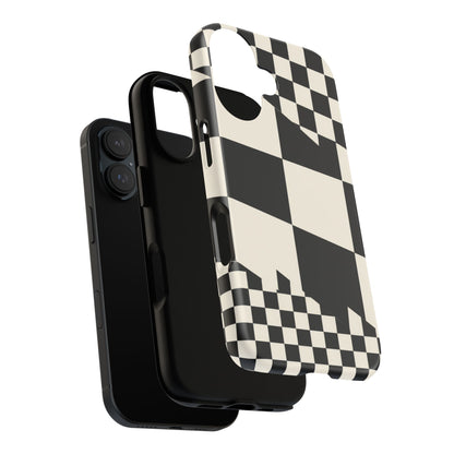 Check Shift iPhone Tough Case | Black & White Checkerboard