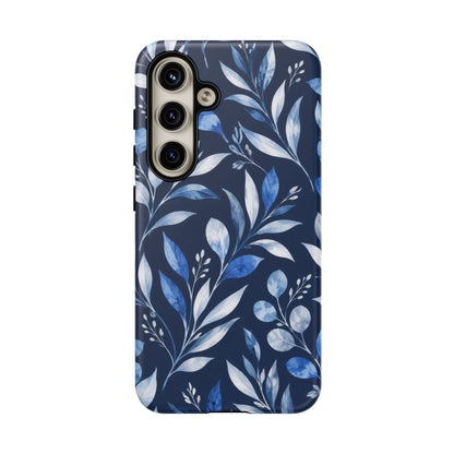 Blue Hour Botanical Samsung Galaxy Tough Case | Blue Botanical Leaf Pattern