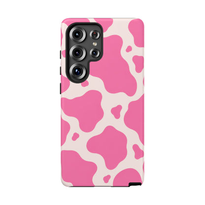Strawberry Milk Samsung Galaxy Tough Case | Pink Cow Print