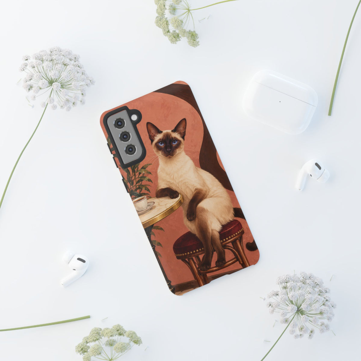 Espresso Cat Club Samsung Galaxy Tough Case | siamese cat