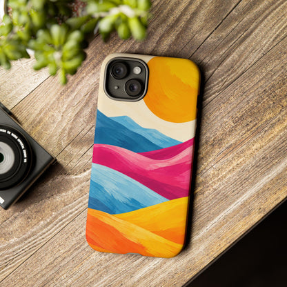 Golden Drift iPhone Tough Case | colorful hills
