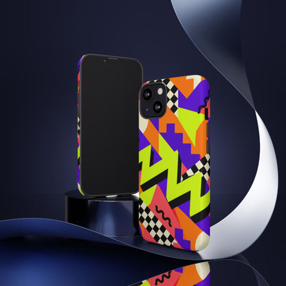 Acid Arcade iPhone Tough Case | Bright Retro Geometry