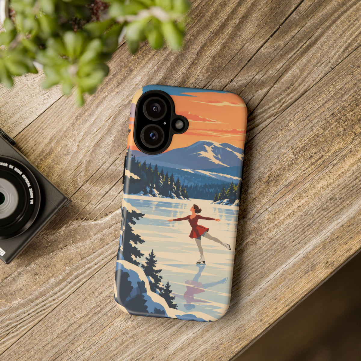 Lake Placid Skater — Winter Glide iPhone Tough Case