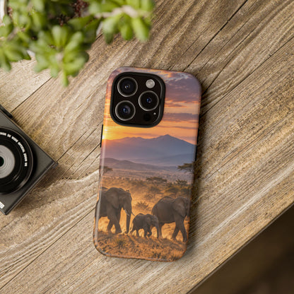 Elephants at First Light iPhone Tough Case | african elephants