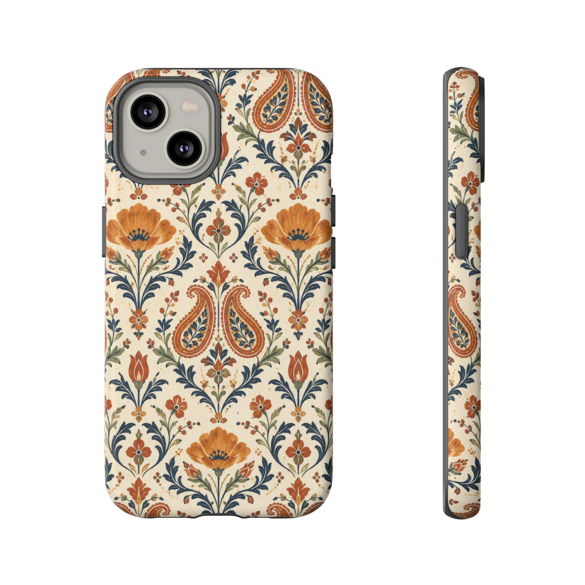 Terracotta Arabesque iPhone Tough Case | Terracotta Floral Paisley