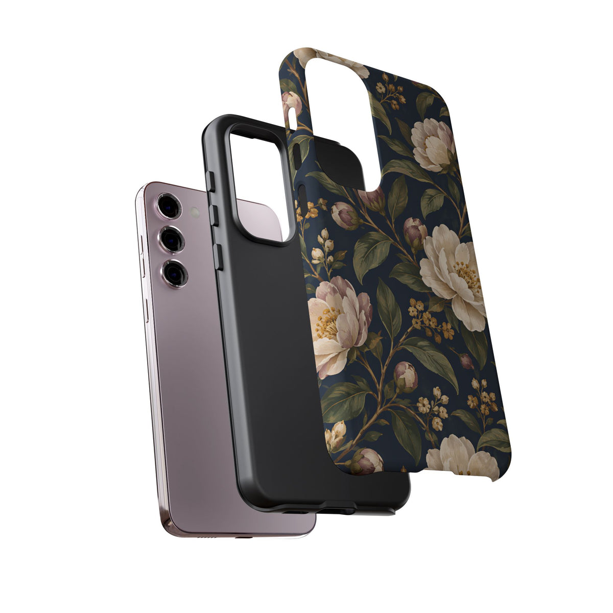 Dark Floral Samsung Galaxy Tough Case | Midnight Camellia
