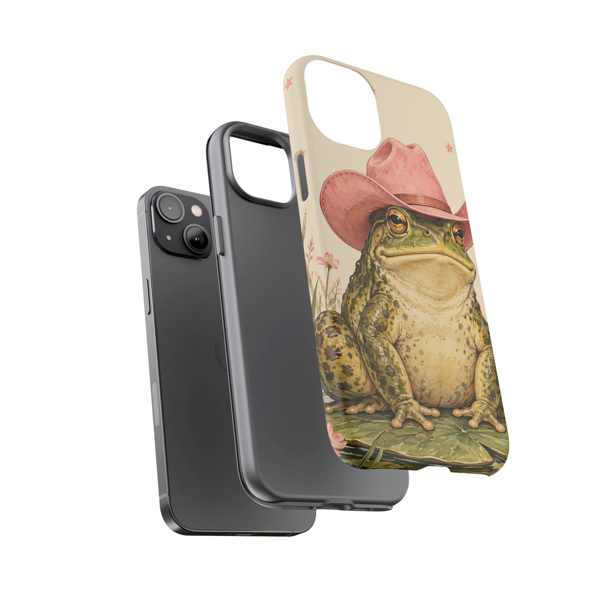 Cowboy Frog iPhone Tough Case | Pink Hat Bullfrog