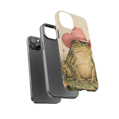 Cowboy Frog iPhone Tough Case | Pink Hat Bullfrog