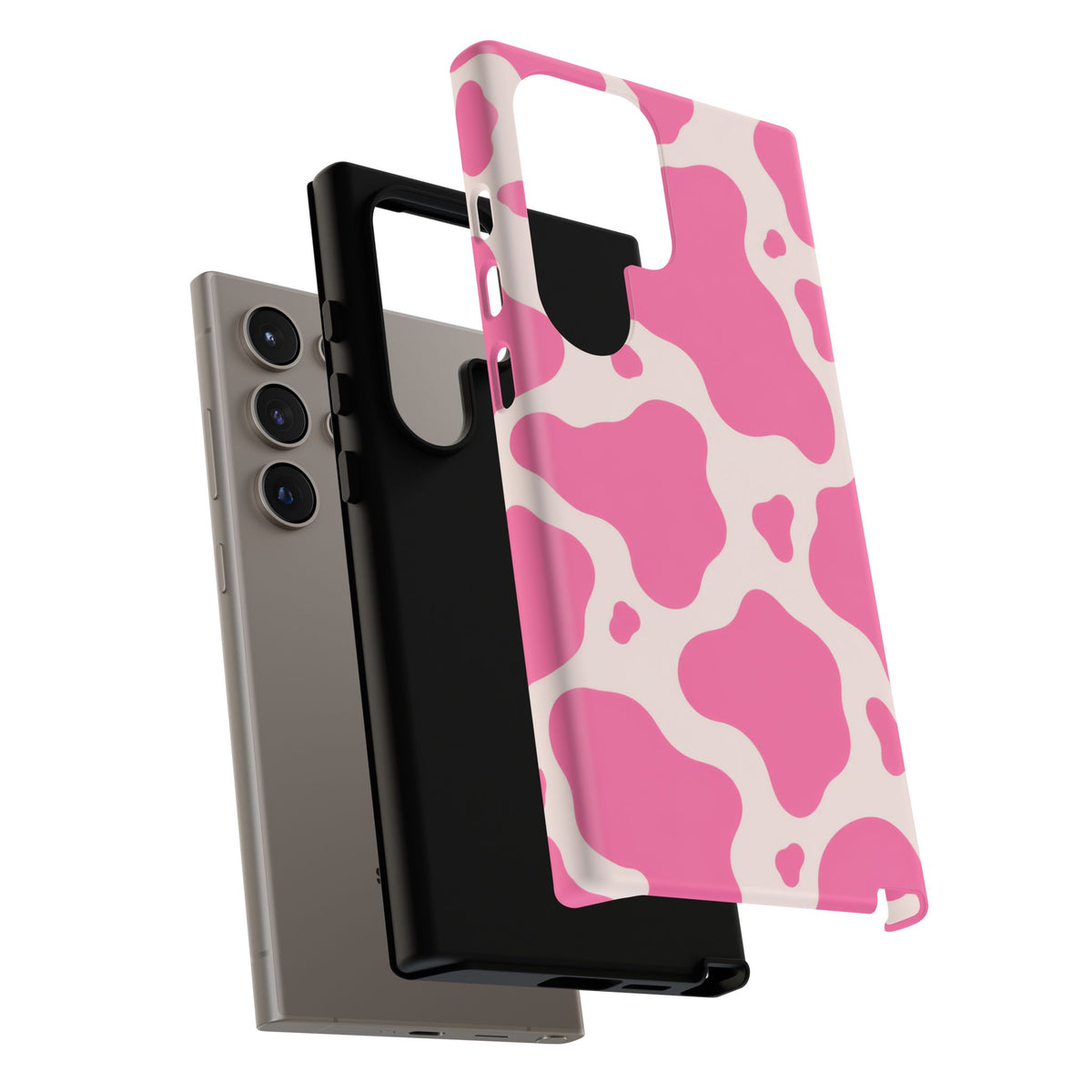Strawberry Milk Samsung Galaxy Tough Case | Pink Cow Print