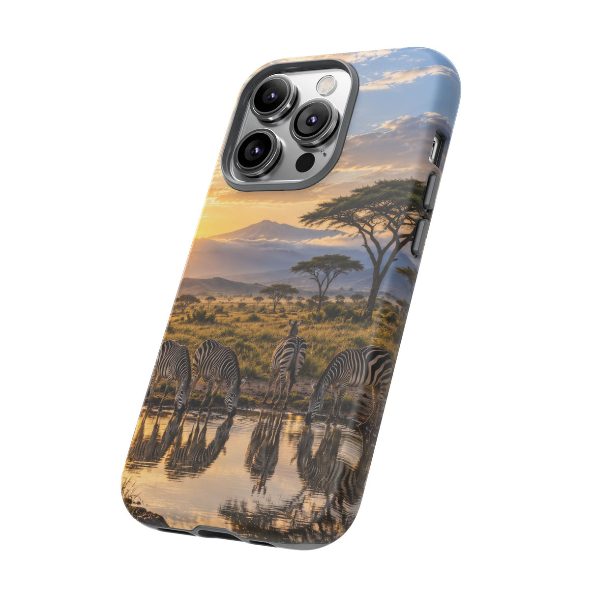 Zebra Water Mirror iPhone Tough Case | zebra safari
