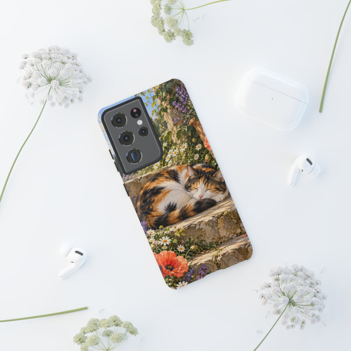 Garden Nap Samsung Galaxy Tough Case | calico cat